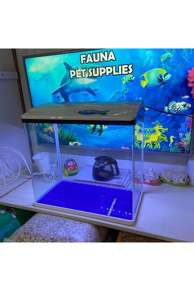 Fauna Pet Supplies 50litre Ithal Işıklı Filtre Motorlu Sobo Akvaryum Beyaz