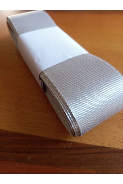 yörük tuhafiye 10 Meters Gray Grosgrain Ribbon - 4 cm One Ball