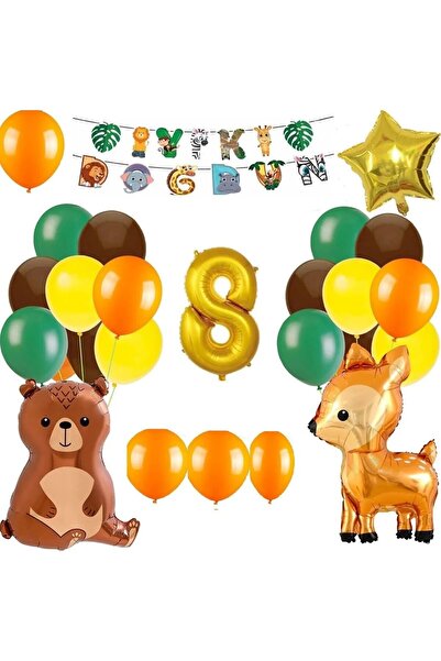 Laviyosa SET DE DECORĂRI PENTRU PETRECERI DE ANIVERSARE CU TEMATICĂ SAFARI, C...
