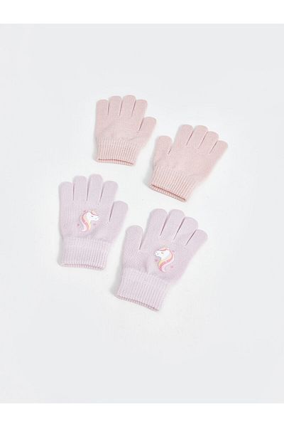 LC Waikiki Lw - Printed Baby Girl Gloves Set of 2