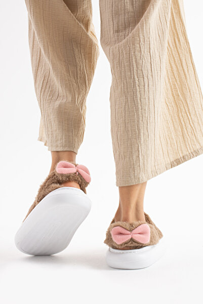 ALTUVATEKS Λούτρινες γυναικείες παντόφλες - Προίκα και λεπτομέρεια πακέτου, ηχομονωτική χοντρή βάση, φιγούρα κουνελιού