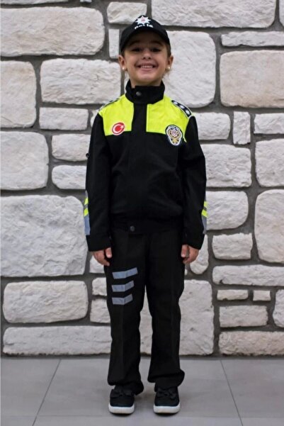 Sevimli Kids Costum unisex pentru copii negru de poliție rutieră