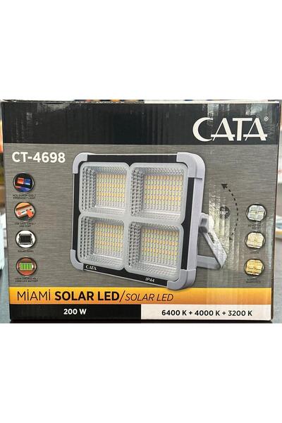 Cata Ct-4698 Taşınabilir Şarjlı Solar Projektör (200W)