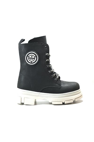 Onlo Ayakkabı Onlo Shoes PC.0012 Μαύρες μπεζ μπότες για κορίτσια με φερμουάρ