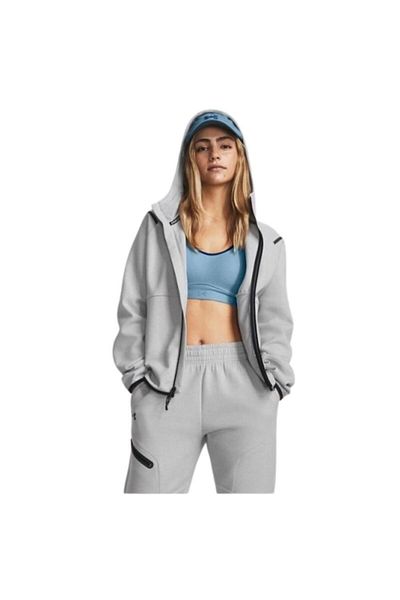 Under Armour Unstoppable Fleece Fz 1379842-011 Women's Gray Sweatshirt
