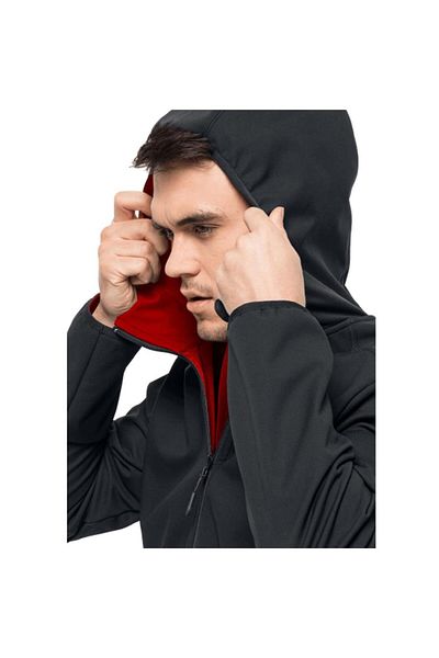 Jack Wolfskin Bornberg هودي 1307471-6350 معطف وسترة سوداء للرجال