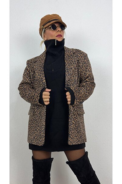 NUNU365COM Leopar Süet Ceket