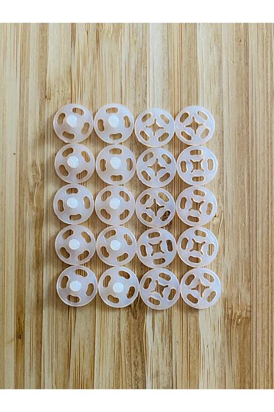 Kartopu Stand-Up Plastic Snap Fastener 1cm (10mm) Pack of 10 (10 Pairs). Color: Light Powder.