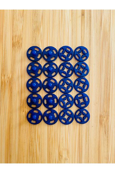 Kartopu Stand-Up Plastic Snap Fastener 1cm (10mm) Pack of 10 (10 Pairs). Color: Navy Blue.