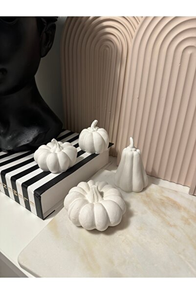 Bautinq Store Dekoratif el yapımı 4 lü beton ham kabak boyasızdır