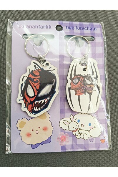 Zehra Aksesuar Venom ve Spiderman arkadaşlık sevgili ikili anahtarlık