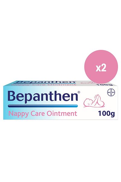 Bepanthen مرهم العناية بالحفاضات 100 جرام عبوة من قطعتين