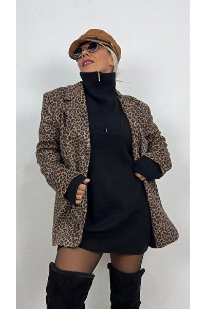 NUNU365COM Leopar Süet Ceket