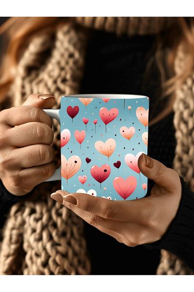 Evion Heart Shaped 3D Design Ceramic Mug - Gift Mug