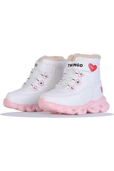 TRENDYSHOSE Tw- 009065   Baby Girl Thermal Furry Lighted Guaranteed Boots