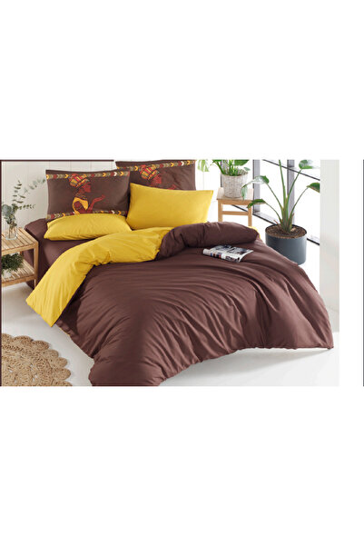 CHARLOTTE طقم غطاء لحاف قطن 100% من Ocean - مزدوج سادة، 4 وسائد