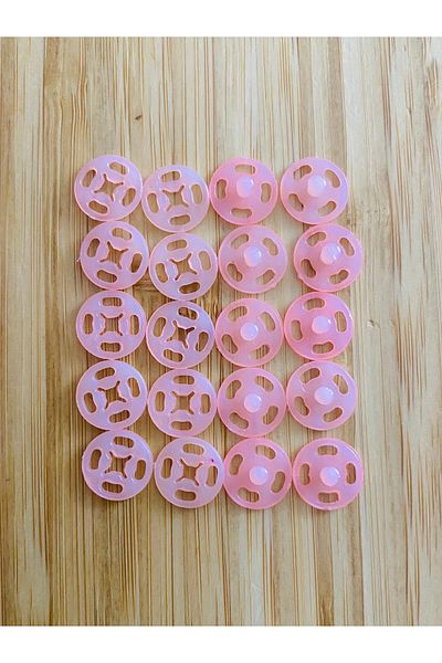 Kartopu Stand-Up Plastic Snap Fastener 1cm (10mm) Pack of 10 (10 Pairs). Color: Pink.
