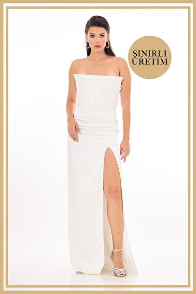 Carmen Limited Edition | LADY Beyaz Uzun Elbise