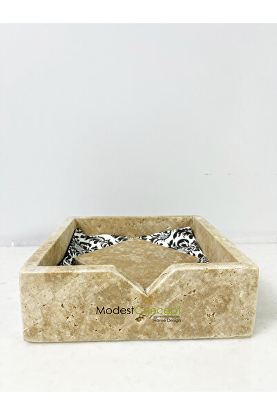 Modestmar Travertine Marble Napkin Holder - Travertine Napkin Holder, Travertine Wipes Box