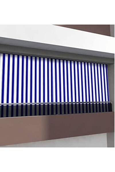 JESEM Lüks 1.sınıf Balkon Perdesi Branda MAVİ ÖzelDikim Üst Kornişli Yan Ve AltBağcıklı Perde ENxBOY