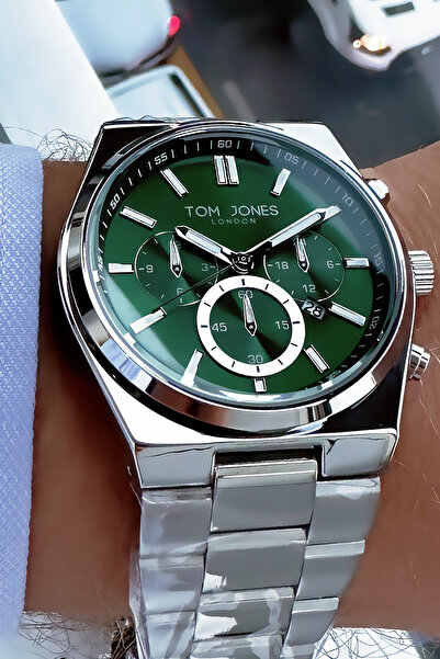 Tom Jones Orijinal Erkek Kol Saati 3 Atm Su Geçirmez Gümüş Renk Çelik Kordon ...
