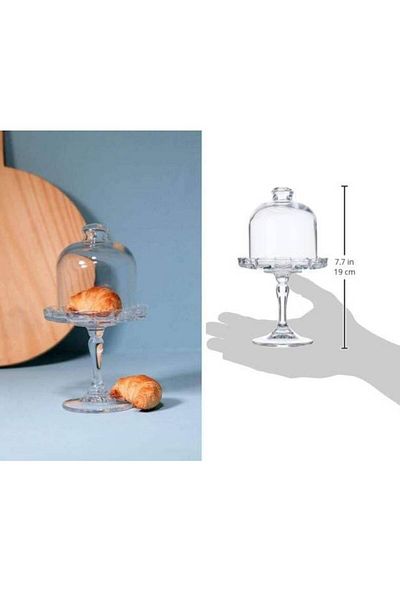 Paşabahçe Mini Patisserie Footed Glass Serving Plate 11X19 cm