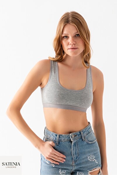 SATENIA LINGERIE Γυναικείο βαμβακερό σουτιέν με φαρδύ λουράκι 2 τεμαχίων με αφαιρούμενο μαξιλαράκι