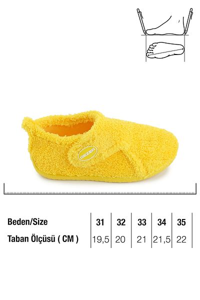 GEZER Kışlık Kız Çocuk Peluşlu Rahat Taban Cırt Cırtlı Ayarlanabilir Ev Okul Kreş Panduf Ayakkabı