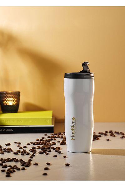 Muybieno 400ml Stainless White Steel Thermos