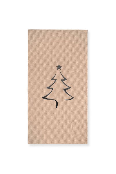 Story 40X40 cm Anthracite Gray Foil Christmas Pine Tree Patterned 16-Piece Kraft Colored Paper Napkins