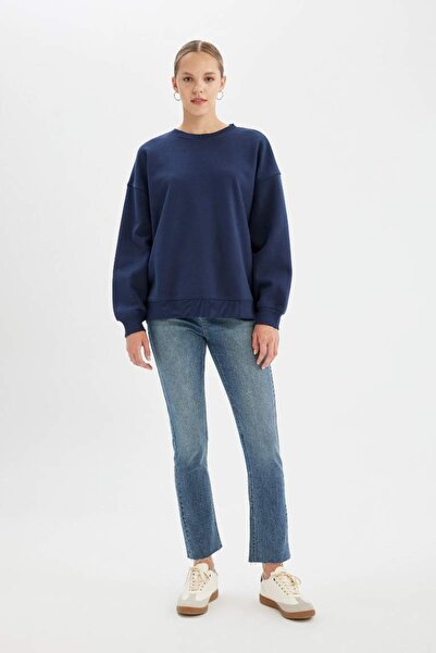 DeFacto Y1346Az/Nv241 Navy Women's Sweat