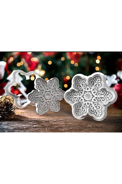Arsdcraft New Year's Christmas Themed Snowflake Sugar Pulp Cookie Mold