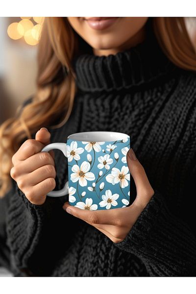 Evion 3D Design Ceramic Mug in Flower Models - Gift Mug