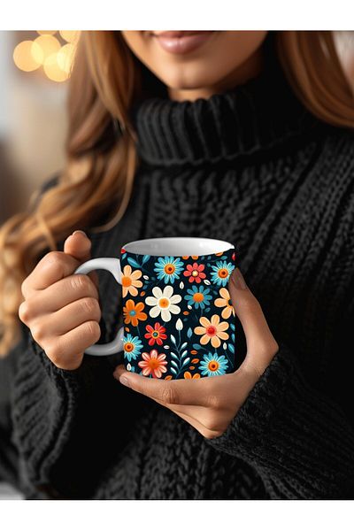 Evion 3D Design Ceramic Mug in Flower Models - Gift Mug