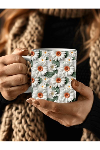 Evion 3D Design Ceramic Mug in Flower Models - Gift Mug