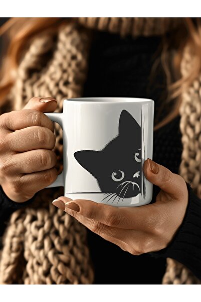 Evion Special Design Ceramic Mug with Cat Image - Gift Mug
