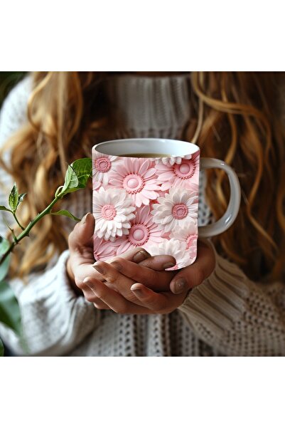 Evion 3D Design Ceramic Mug in Flower Models - Gift Mug