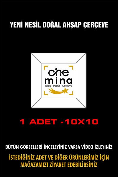 OneMina 1 BUC 10X10 CADRU DE LEMN ALB - CU STICLA PVC - MINI CADRU CU PĂRȚI