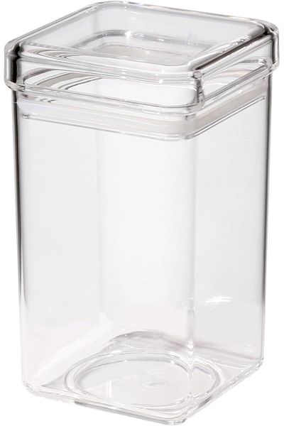 ORCHID ACRYLIC SQUARE CANISTER L CLEAR