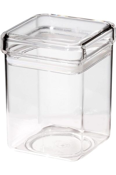 ORCHID ACRYLIC SQUARE CANISTER M CLEAR