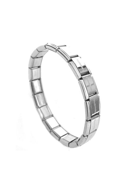 sevy jewelry 316L Steel Italian Charm Classic Silver Color Stainless Steel Bracelet with Box