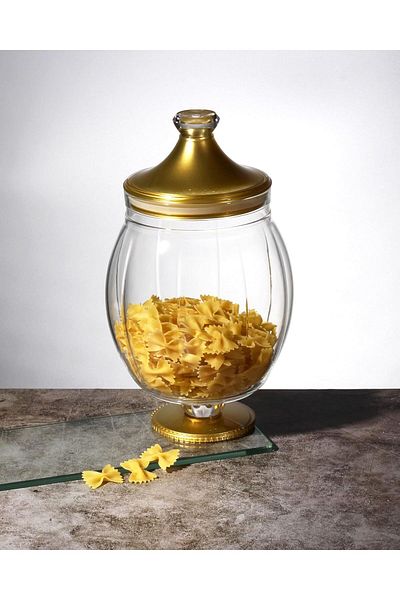 ORCHID ACRYLIC CANISTER M GOLD