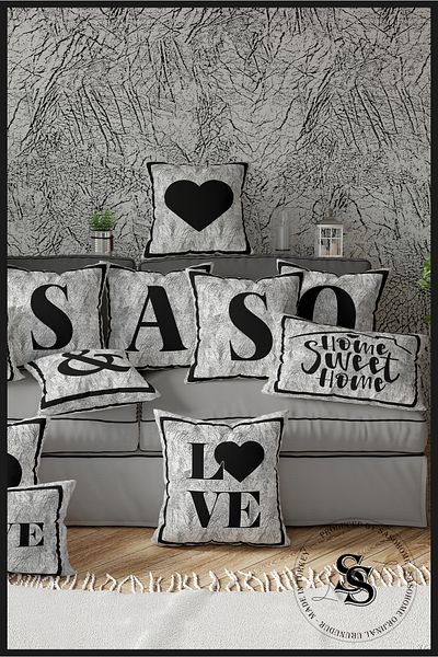 SasoHome Husa de perna cu litere Litera J - Cadou decorativ cu litere Perna imprimata digitala - Husa de perna