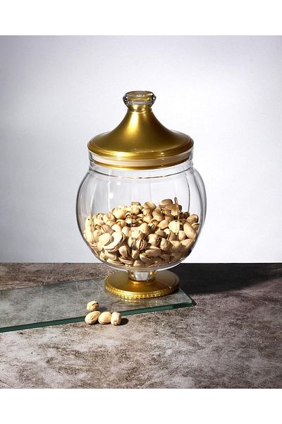 ORCHID ACRYLIC CANISTER S GOLD