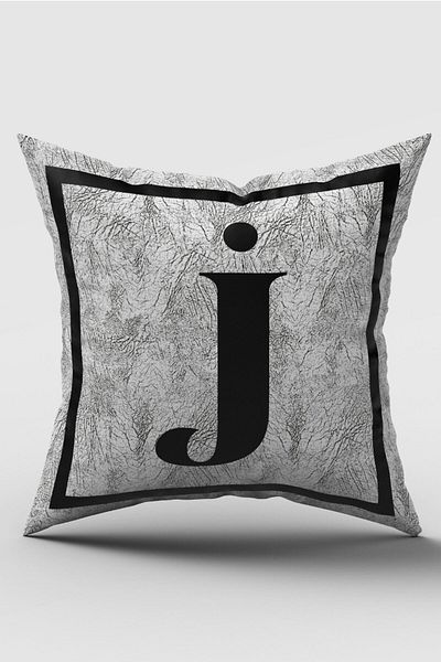 SasoHome Husa de perna cu litere Litera J - Cadou decorativ cu litere Perna imprimata digitala - Husa de perna