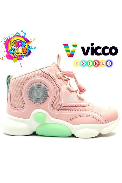 Kids Club Shoes Vicco Vento Phylon Rubber Sole Orthopedic Lighted Kids Boots Pudra