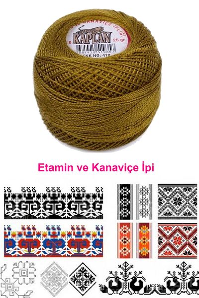 Skygo Tiger etamine and cross stitch thread no. 8 code/color: 470 - royaleks