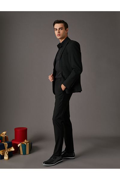 Koton Classic Trousers Slim Fit Buttoned Pocket Detailed