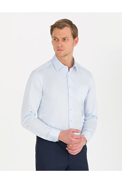 Pierre Cardin Ανοιχτό μπλε κλασικό πουκάμισο με μακρυμάνικο κομμένο σχήμα 50256422-VR003