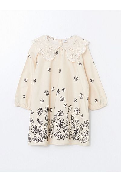 LC Waikiki Lw - Baby Collar Long Sleeve Floral Girl Dress